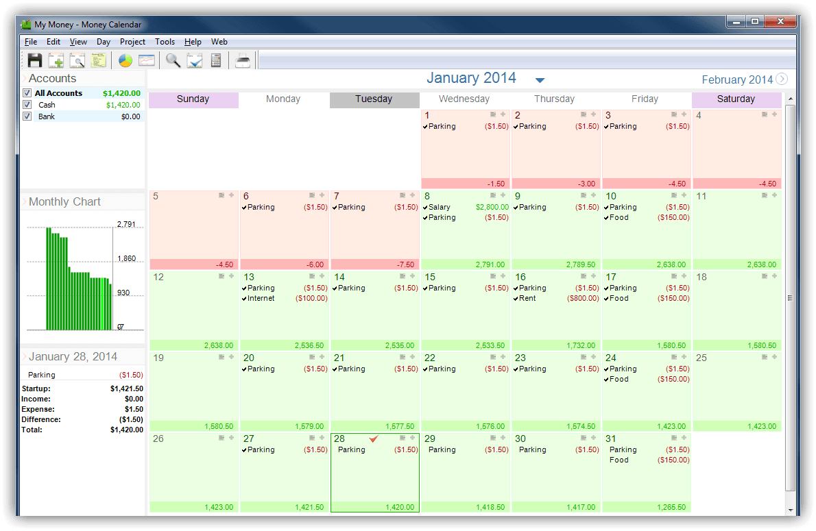 Money Calendar Money Manager and Financial Planner